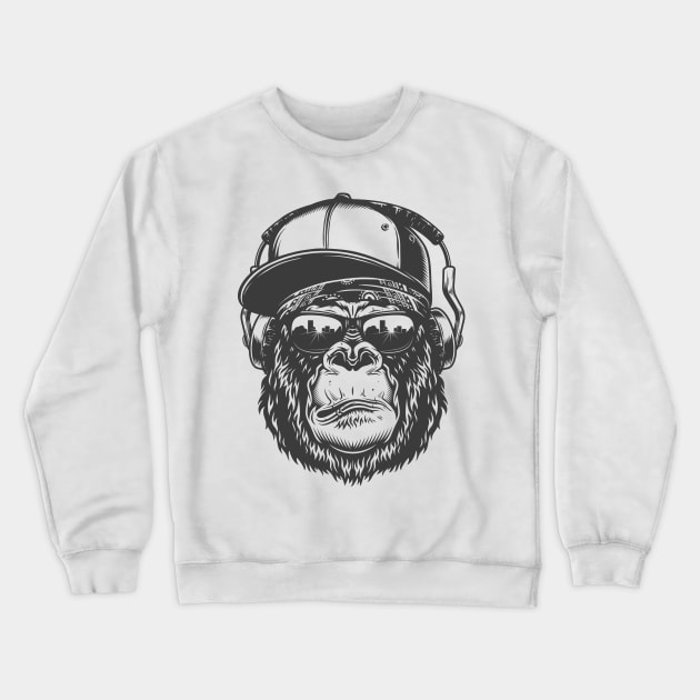 Brooklin Cool Gorilla Crewneck Sweatshirt by ShirtDigger